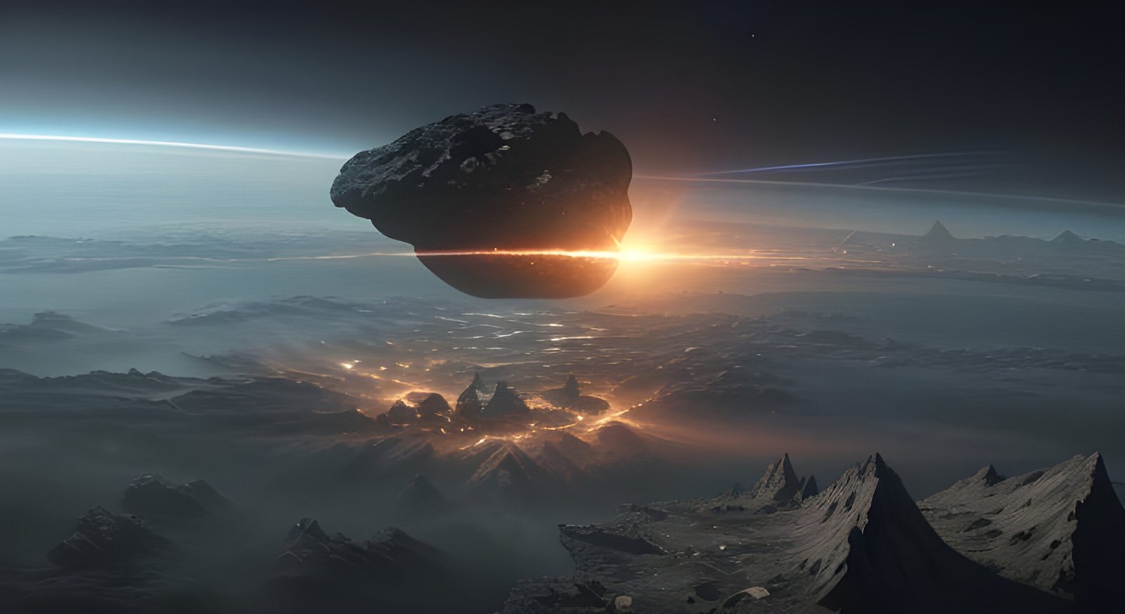 asteroid impacting planet